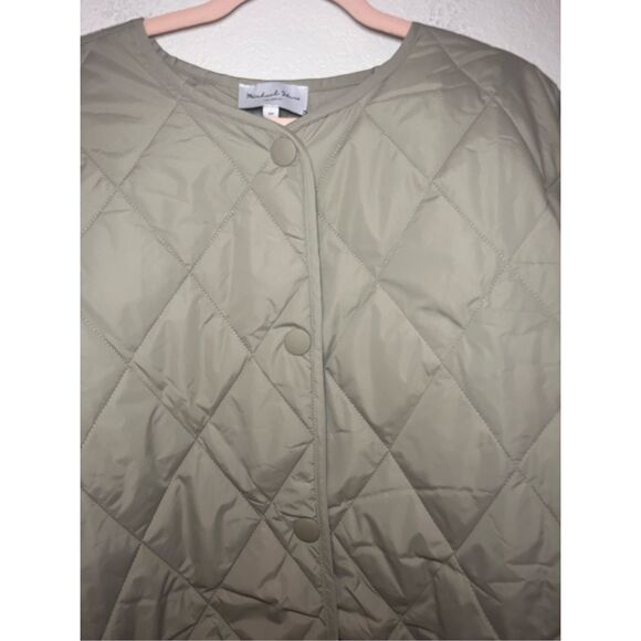 Michael Stars Sonnet Quilted Button Up Jacket Light Olive – New - Picture 5 of 11